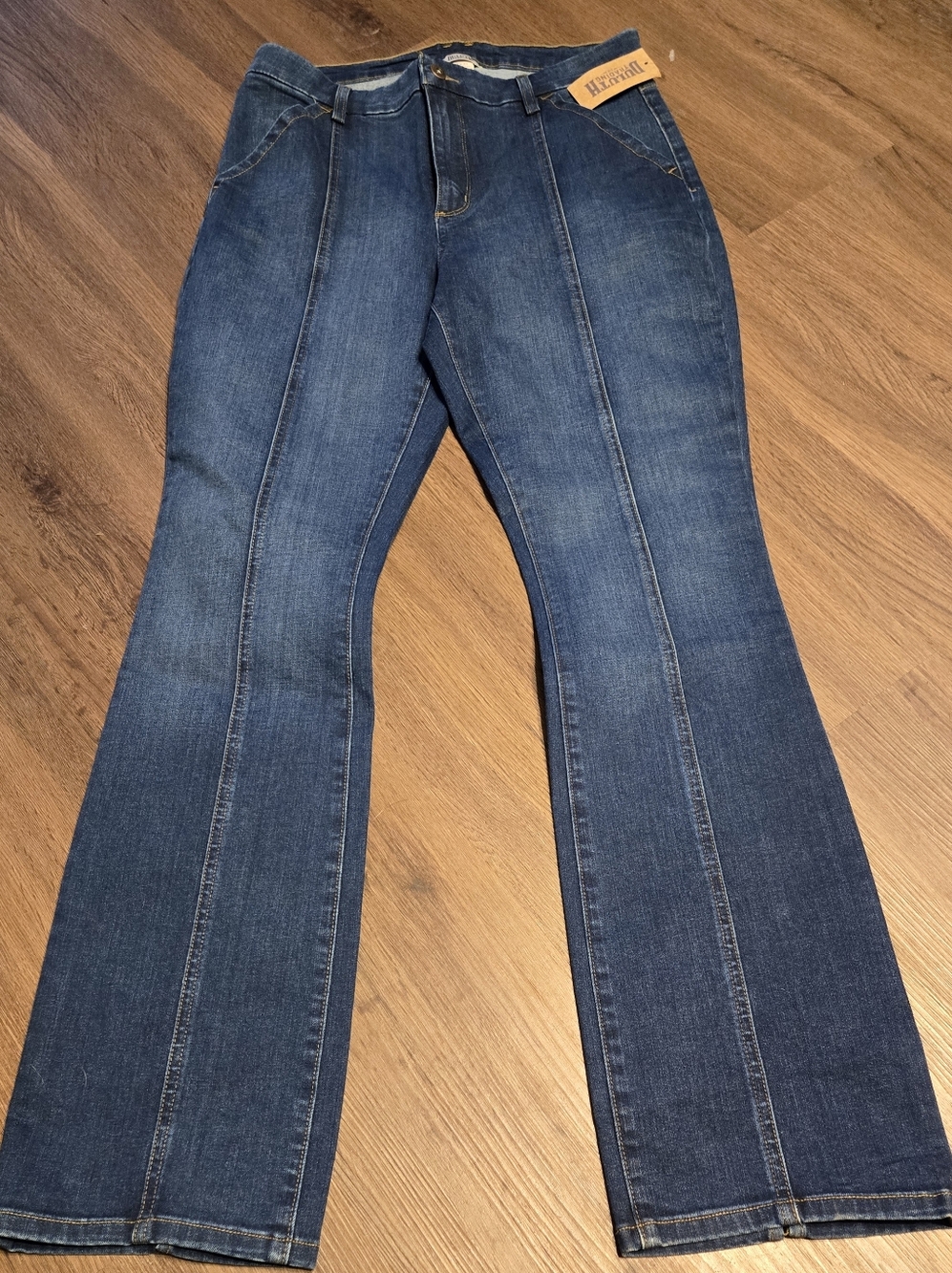 Duluth Trading Co Blue Panel-Front Flare Jeans